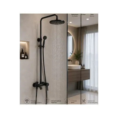 Siyah Modern Banyo Duş Seti