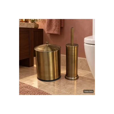 Antique Stainless Steel Trash Can