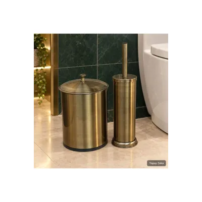 Antique Stainless Steel Trash Can