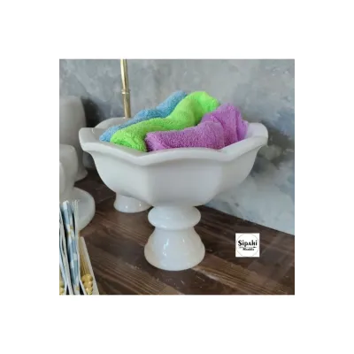 Beyaz Mermer 10 Parça Banyo Seti