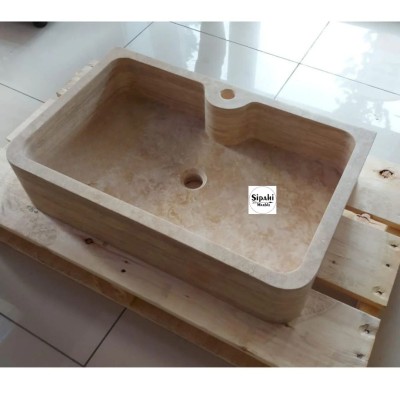 Klasik Traverten Yay Model Dikdörtgen Lavabo Klasik Traverten Yay Model Dikdörtgen Lavabo