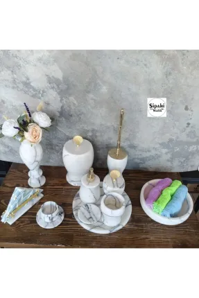 Leylak Mermer 11 Parça Banyo Set