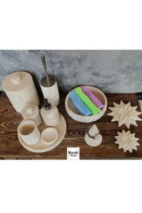   Traverten 11 Parça Lüks Banyo Seti