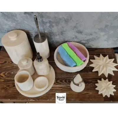   Traverten 11 Parça Lüks Banyo Seti