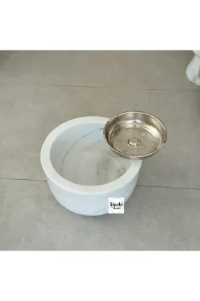 Afyon Beyaz Mermer Kabak Model Mini Kurna