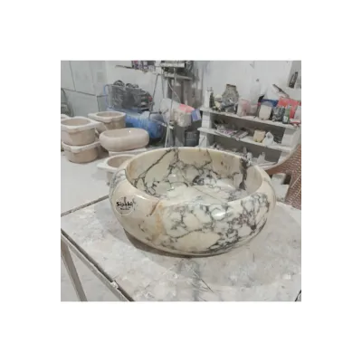 Menekşe Mermer Bombeli Lavabo Menekşe Mermer Bombeli Lavabo