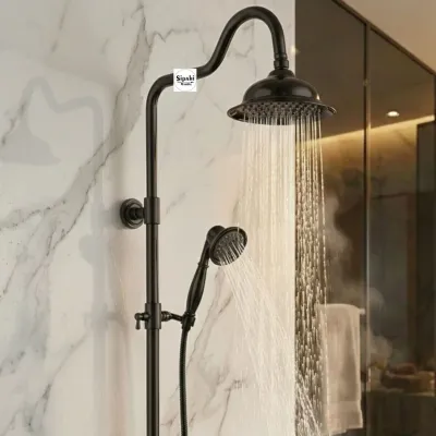 Royal Serisi Modern Duş Seti - Siyah