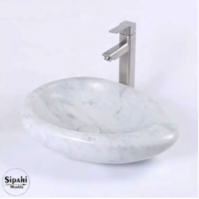 Beyaz Mermer Çekirdek Model Mini Lavabo