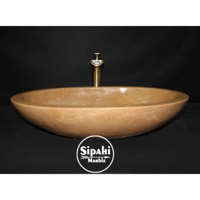 Noche Traverten Oval Elips Lavabo