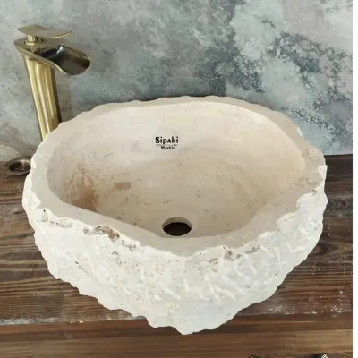 Traverten Şekilsiz Çanak Lavabo  Traverten Şekilsiz Çanak Lavabo