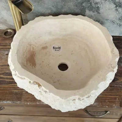 Traverten Şekilsiz Çanak Lavabo  Traverten Şekilsiz Çanak Lavabo