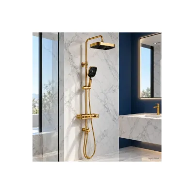 Büyük Başlıklı Duş Seti - MAT GOLD Büyük Başlıklı Duş Seti - MAT GOLD