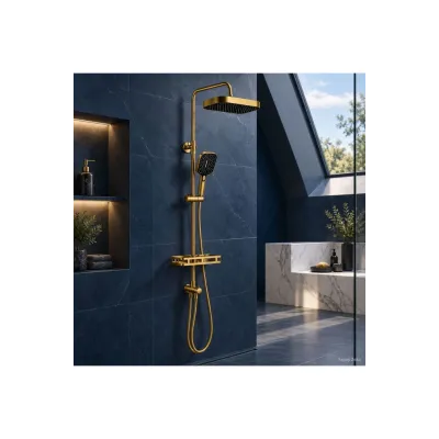 Büyük Başlıklı Duş Seti - MAT GOLD Büyük Başlıklı Duş Seti - MAT GOLD