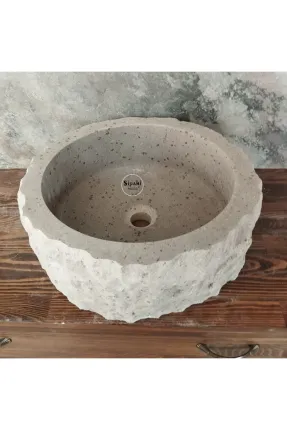  Bej Mermer Şekilsiz Lavabo