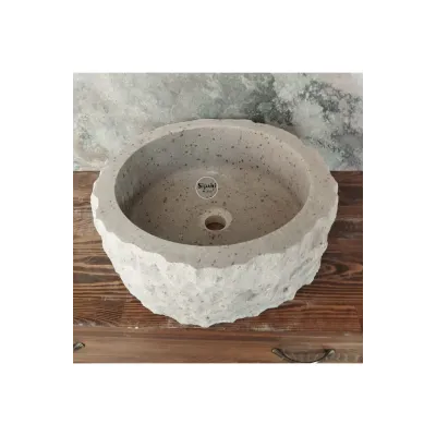 Bej Mermer Şekilsiz Lavabo Bej Mermer Şekilsiz Lavabo