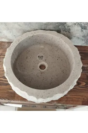  Bej Mermer Şekilsiz Lavabo
