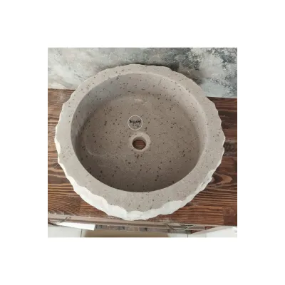 Bej Mermer Şekilsiz Lavabo Bej Mermer Şekilsiz Lavabo