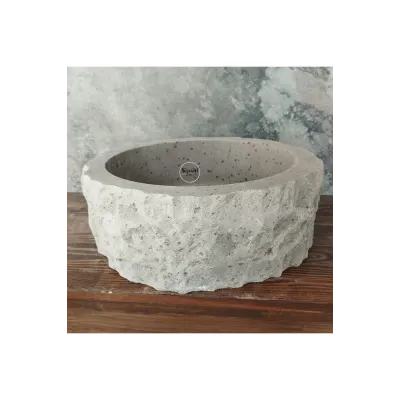 Bej Mermer Şekilsiz Lavabo Bej Mermer Şekilsiz Lavabo