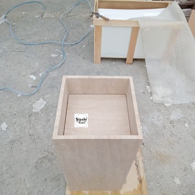 Traverten Kare Gizli Giderli Dikey Lavabo Traverten Kare Gizli Giderli Dikey Lavabo