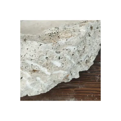 Traverten Doğal Yapılı Çanak Lavabo Traverten Doğal Yapılı Çanak Lavabo