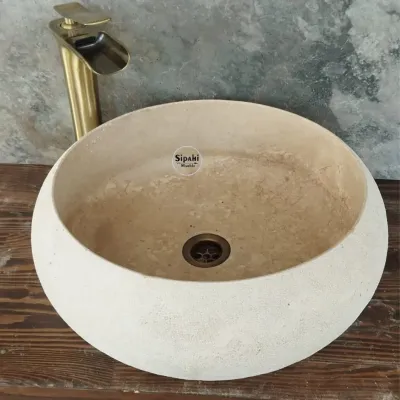 Traverten Dışı Mucartalı Çanak Lavabo Traverten Dışı Mucartalı Çanak Lavabo