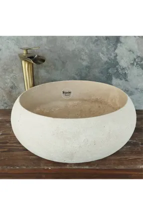 Traverten Dışı Mucartalı Çanak Lavabo