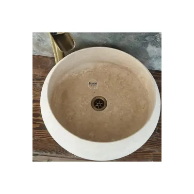 Traverten Dışı Mucartalı Çanak Lavabo Traverten Dışı Mucartalı Çanak Lavabo
