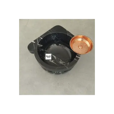 Toros Siyah Kavun Dilimli Köşe Mermer Kurna Toros Siyah Kavun Dilimli Köşe Mermer Kurna