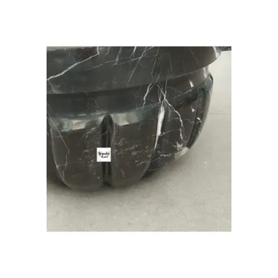 Toros Siyah Kavun Dilimli Köşe Mermer Kurna Toros Siyah Kavun Dilimli Köşe Mermer Kurna