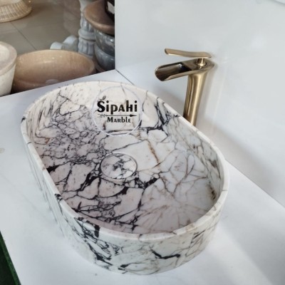 Menekşe Mermer Gizli Giderli Dizayn Lavabo