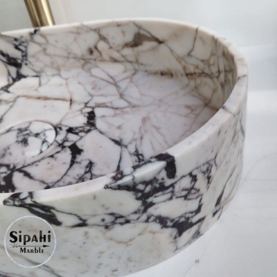 Menekşe Mermer Gizli Giderli Dizayn Lavabo