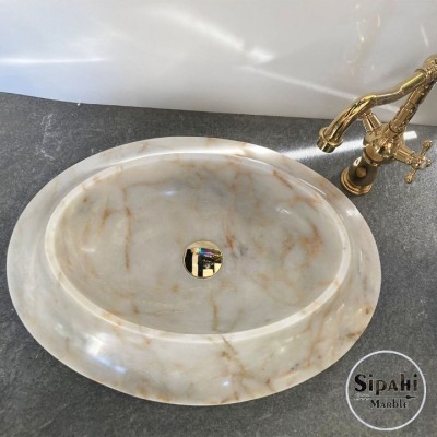 Afyon Sarılı Mermer Tasarım Lavabo