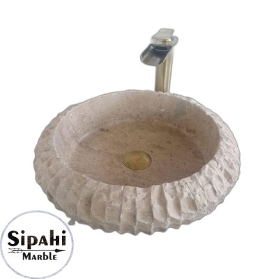 Traverten Dikey Patlatma  Lavabo