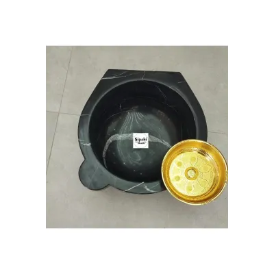 Toros Siyah Kavun Dilimli Mermer Kurna