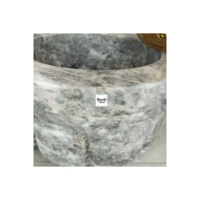 Ateş Grisi Mini Kavun Dilimli Köşe Kurna