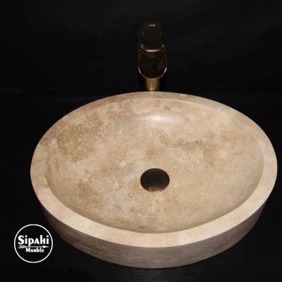 Traverten Oval Tasarım Lavabo