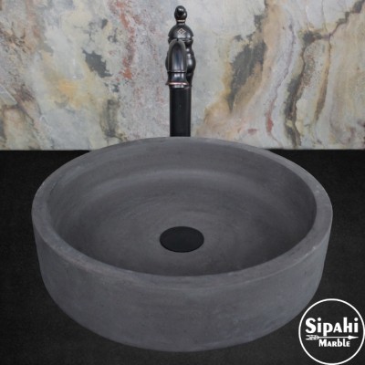 Anthracite Basalt Cylinder Washbasin Anthracite Basalt Cylinder Washbasin
