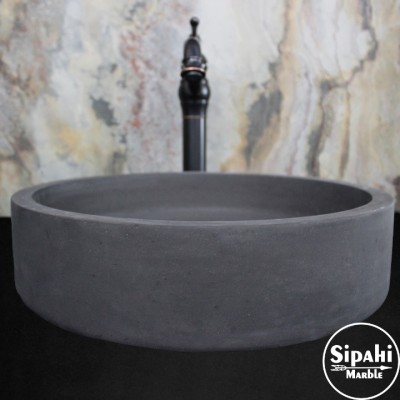  Anthracite Basalt Cylinder Washbasin