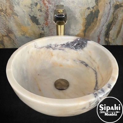 Violet Wrapped Marble Bowl Sink Violet Wrapped Marble Bowl Sink