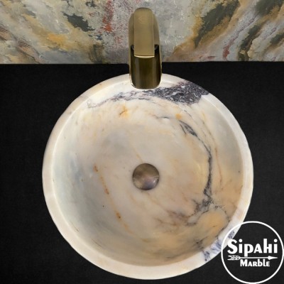 Violet Wrapped Marble Bowl Sink Violet Wrapped Marble Bowl Sink