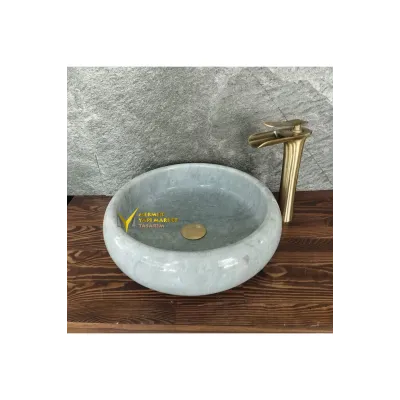 Gri Mermer Bombeli Lavabo Gri Mermer Bombeli Lavabo