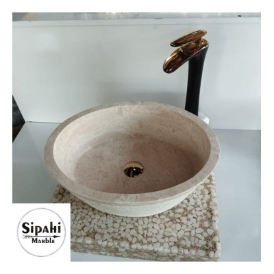  Traverten Dışı Mucartalı Elips  Lavabo