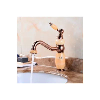 Bronz Onyx Detaylı Kısa Çanak Lavabo Bataryası