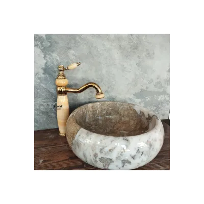 Gold Onyx Detaylı Uzun Çanak Lavabo Bataryası Gold Onyx Detaylı Uzun Çanak Lavabo Bataryası