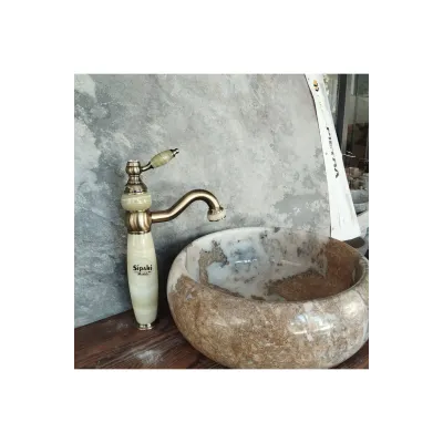 Gold White Long Waterfall Faucet Gold White Long Waterfall Faucet