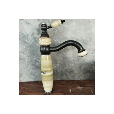 Siyah Onyx Detaylı Uzun Çanak Lavabo Bataryası Siyah Onyx Detaylı Uzun Çanak Lavabo Bataryası