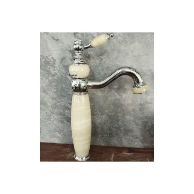 Krom Onyx Detaylı Uzun Çanak Lavabo Bataryası Krom Onyx Detaylı Uzun Çanak Lavabo Bataryası