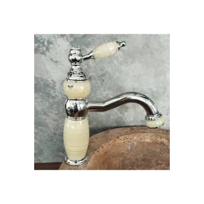 Krom Onyx Detaylı Kısa Çanak Lavabo Bataryası Krom Onyx Detaylı Kısa Çanak Lavabo Bataryası