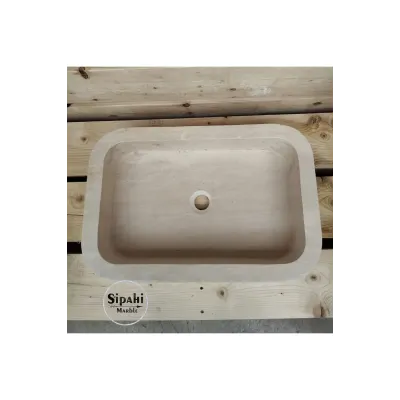 Kalın Kenar Liğht Traverten Lavabo Kalın Kenar Liğht Traverten Lavabo
