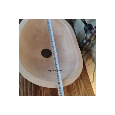 Klasik Traverten Tezgah Üstü Kayık Lavabo Klasik Traverten Tezgah Üstü Kayık Lavabo